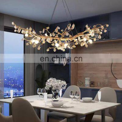 Modern Crystal Chandelier Gold Tree Branch Chandeliers Luxury Ceiling Chandelier Lighting