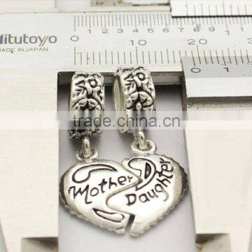 925 Sterling Silver Mother and Daughter Set Dangle Charm for Bracelet photo-4
