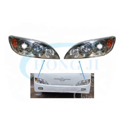 Bus Body Parts Auto  Headlamps system HJQ-010-RH HC620X215 5-0041 headlight Parts for Golden king long  bus led lights 24v for buses