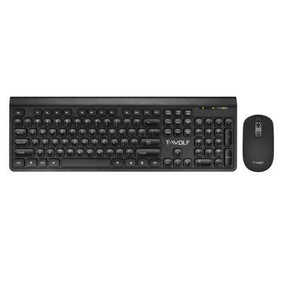 Newest vintage original keys keyboard and mouse combo TF300 2.4ghz wireless rechargeable keyboard and mouse combo office