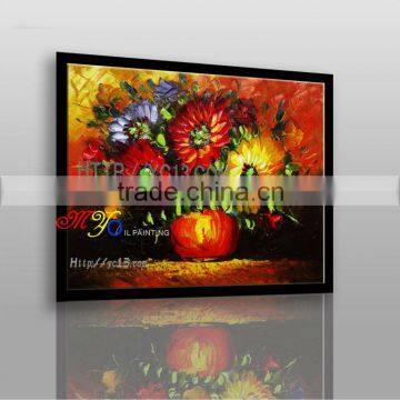 New arrival Artwork handmade modern knife flower oil painting on canvas hot sale