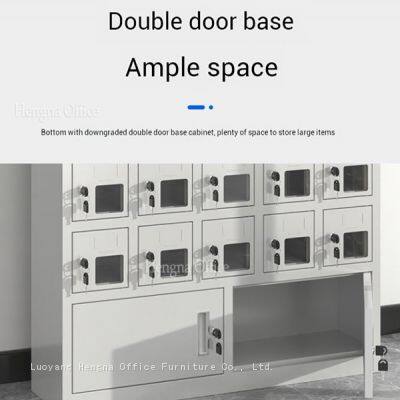 Customizable 24 - Door Mobile Device Charging Cabinet | with Glass Door and Timer Switch | for School