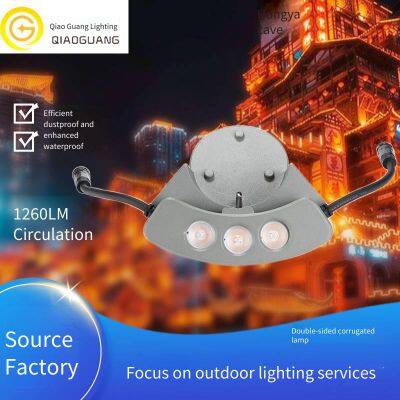 led corrugated lights with double-sided illumination, crescent lights for ancient buildings, tile lights for temple roofs, waterproof spotlights for courtyards and pavilions