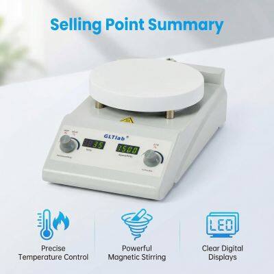 GLT Lab Heating Magnetic Stirrer with 6'' Aluminum Top Plate