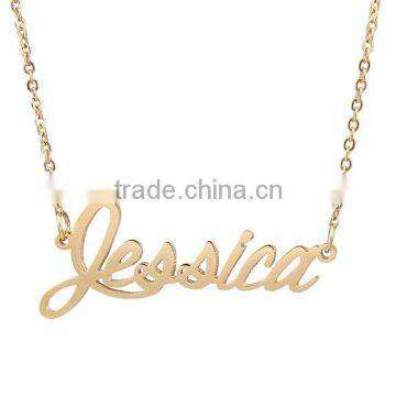 Personalized Name Necklace Stainless Steel Tiny Letter Charm Necklace In Gold Plated