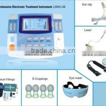 advanced ultrasound pain relief equipment with e-cupping,heating, laser LGHC-33