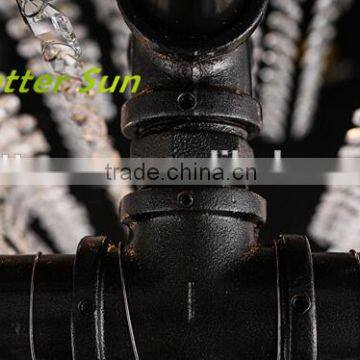 Industrial Style Crystal Water Pipe Pendant Light Fixture for Bar
