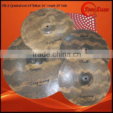 TH-A Cymbal set:14"hihat 16" crash 20"ride