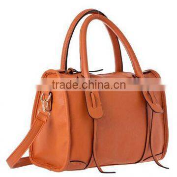 Fashional cute black synthetic ladies leather handbag