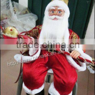 custom High 14'',16'',18''24'',28'',Animated Fiber Optic sitting posture Santa Claus for Christmas Decoration