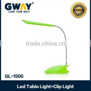 Rechargeable led table light with New ABS plastic,can be clipped in bed