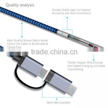 Durable Aluminum Electric Wire Micro USB + USB-C Data Cable photo-4