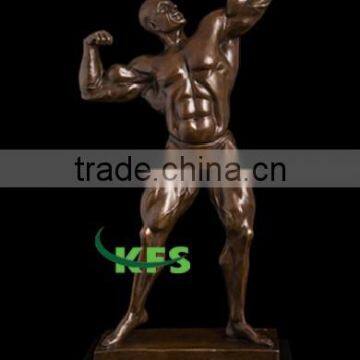 Bronze muscle sportsman statue