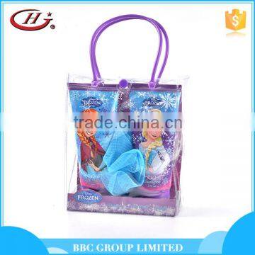 BBC Frozen Gift Sets OEM 013 Cheap kids 3pcs refreshing moisturizing pvc bag travel bath set