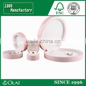 Modern simplism round wooden earring jewelry box