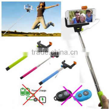 Z07-5 plus Extendable Handheld Monopod cable take pole selfie stick for IOS Android smart phone