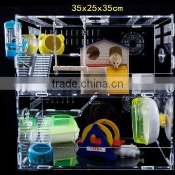 Fancy Acrylic Hamster Cage Cute Hamster House and Box Acrylic Pets Box and Carriers Quality Choice photo-5