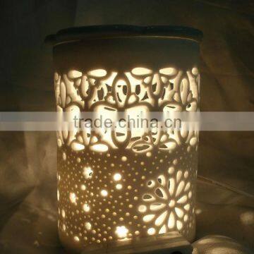 Tea lights wax burners white ceramic candle holders