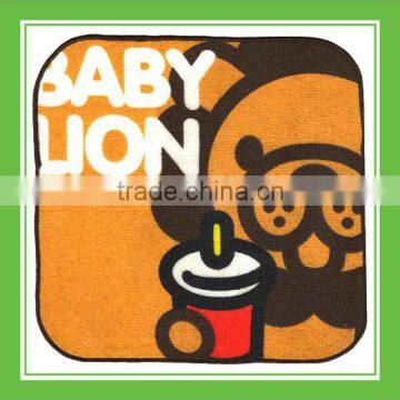 Top Quality Products Bros Baby Lion with drink Cotton Absorbent Square Orange Terry Towel For Children