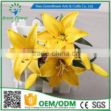2016 Wholesale Multicolor Latex Artificial PU Flowers Lily Real Touch Bouquet Wedding Bridal Decor Display Flower photo-2
