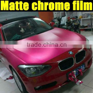 rose red matte chrome film with high quality 1.52*20m per roll