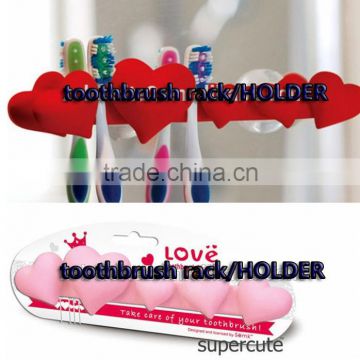 C65 wholesale toothbrush rack Lovers with red love wall mount toothbrush holder