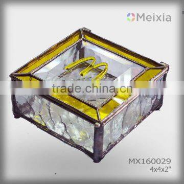 MX160029 Hot tiffany style bevel stained glass jewelry box