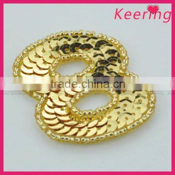 Lucky Number Eight Fashion Gold Applique for Bag WRAB-016 photo-2