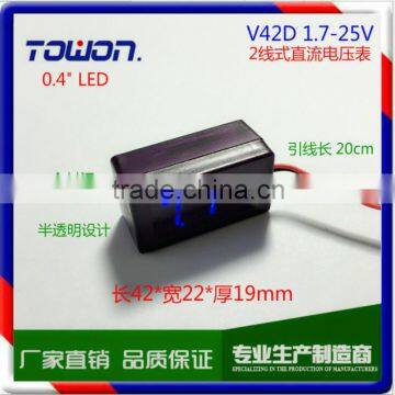 V42D Voltmeter DC 1.7-25V 3 Digits Red Green Blue LED Digital Voltmeter photo-2