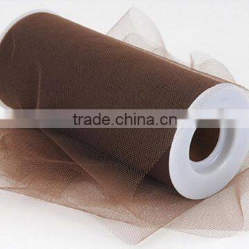 6 inch x 25 yard brown tulle roll for Wedding Party Gift Bow Ribbon Fabric Decoration