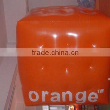 Orange color cube balloon with logo printing for advertising, advertising Cube balloon