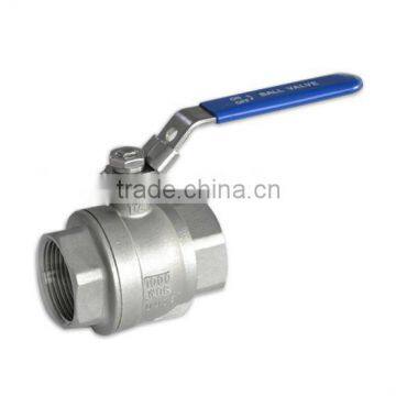 low price high quality stainless steel screwed 2 pc ball valve