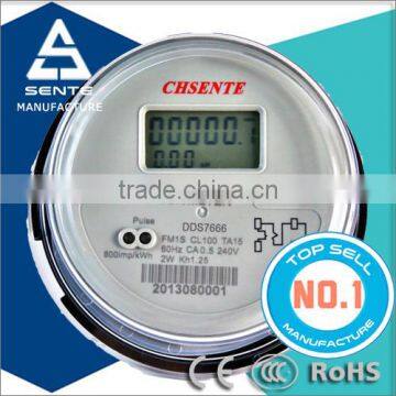 lcd display panels DDS7666 Single phase digital watt hour round remote for electric meter stop