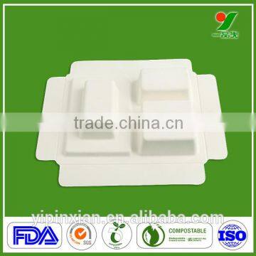 China Factory Eco-friendly OEM Compostable Dry Pressing Chic Bagasse Pulp Packaging Tray for Industrial Packing photo-4