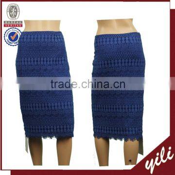 Wrap tight pattern ladies midi skirt designs lace pencil crochet skirt