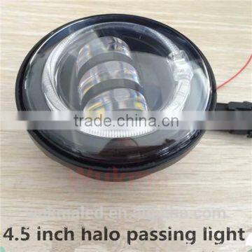 4-1/2" Halo Black LED Auxiliary Spot Fog Passing Lights Lamps Pair Harley Motorcycle photo-3