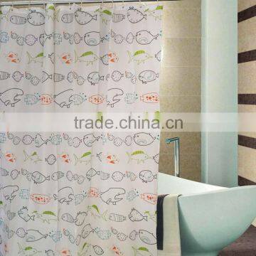 fish printing shower curtains/polyester shower curtain/ shower curtain