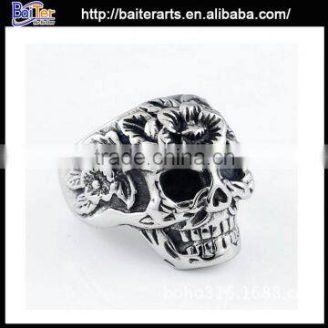 Retro Titanium 316L Stainless Steel Skull Nose Ring photo-4