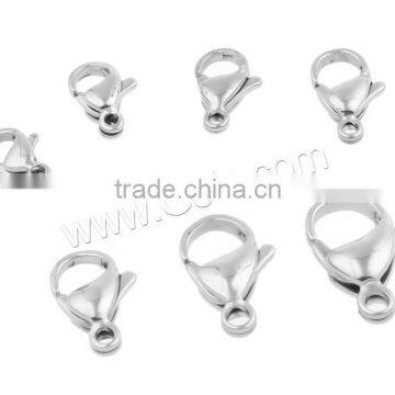 Lobster clasp for leather bracelet Stainless Steel jewelry wholesale more size