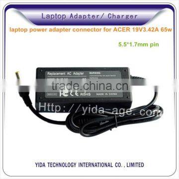 laptop dc power adapter connector for ACER 19V3.42A 65w 5.5*1.7mm