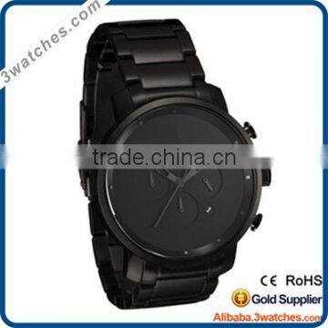 Hot sale fashion men wrist watch stainless steel watch classic black watch customized watch chronograph watch