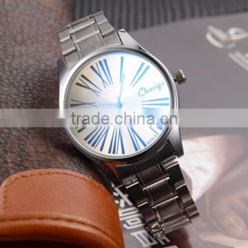 quality blue glass stainless steel band watch men or women accesories