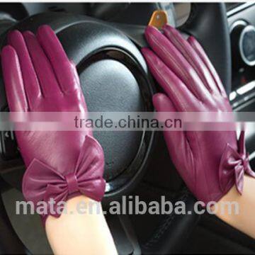 Luxury Outdoor Driving Car Real Leather Touch Screen Gloves