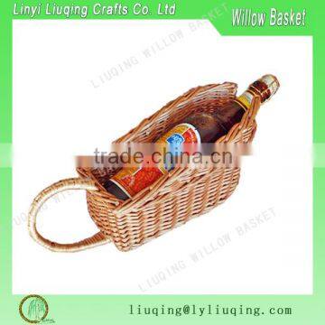 Factory Cheap Mini Wicker Wine Basket Single Bottle Wine Basket Wicker Storage Basket For Wine