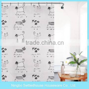Bathroom cartoon animals printing kids PEVA shower curtain
