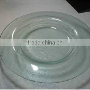 round shape glass serving tray