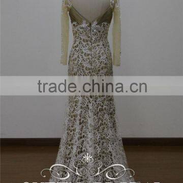 Real Works Elagant Lace Long Sleeve Muslim Evening Dress Sale 2015 photo-3