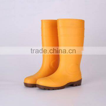 Factory price unisex waterproof safety PVC rain boots, steel toe safety boots