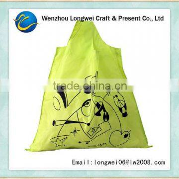 LW apple yellow expandable shopping bag