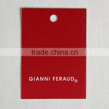 Coated Art Paper Hang Tag With Embossing Vertical Stripes for Ladies Underwear photo-2